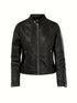 Retro Bikerjacke Damen | kurzer Schnitt mit Stehkragen & Zippern